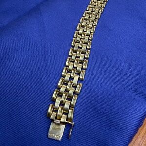 Vintage German AMERIK Gold Plated 5 Row Panther Link Bracelet 7 ½" SIGNED